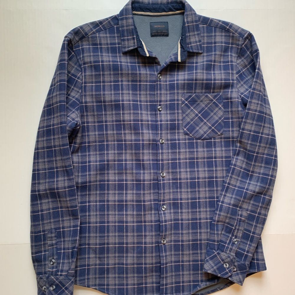 Nomad Men's Navy/Grey Sierra Lined Flannel Button Down Large Shirt